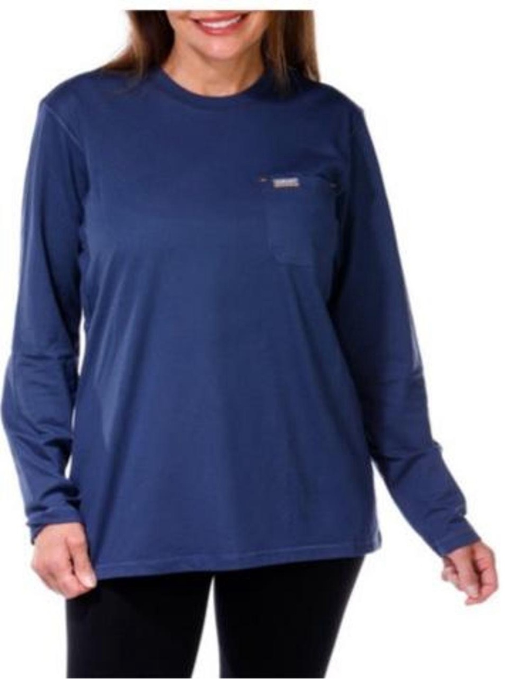 NWT Ariat Women's Long-Sleeve Navy Pocket Tee Sizes XS & S